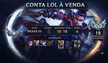 CONTA SMURF LEAGUE OF LEGENDS FULL ACESSO -(+de 30 Champs)3 SKINS LENDÁRIAS.