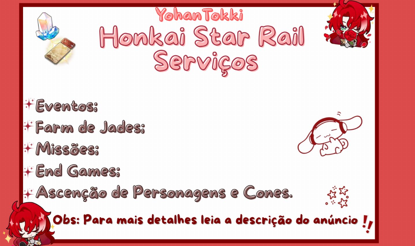 HONKAI: STAR RAIL SERVIÇOS | Seguros, eficientes e baratos.