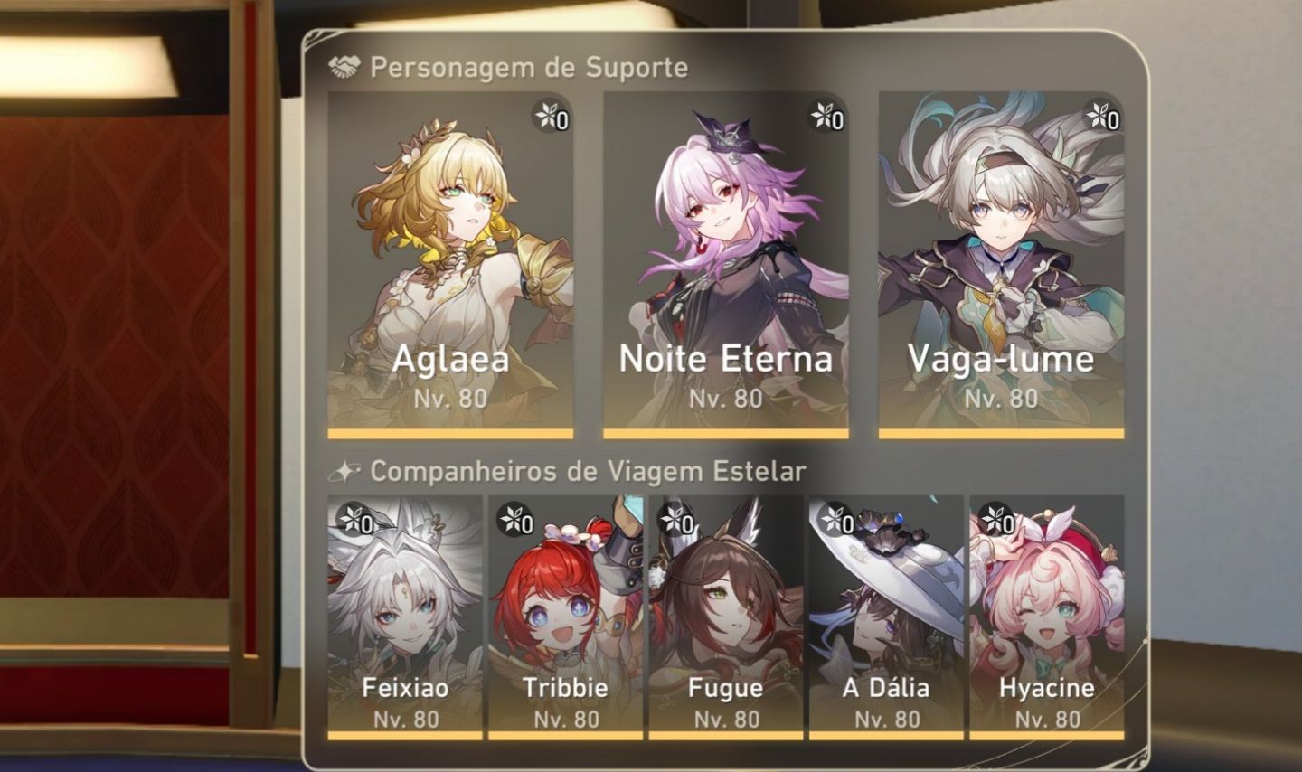 CONTA DE HONKAI STAR RAIL ENDGAME NÍVEL 70 COM MUITOS PERSONAGENS LIMITADOS