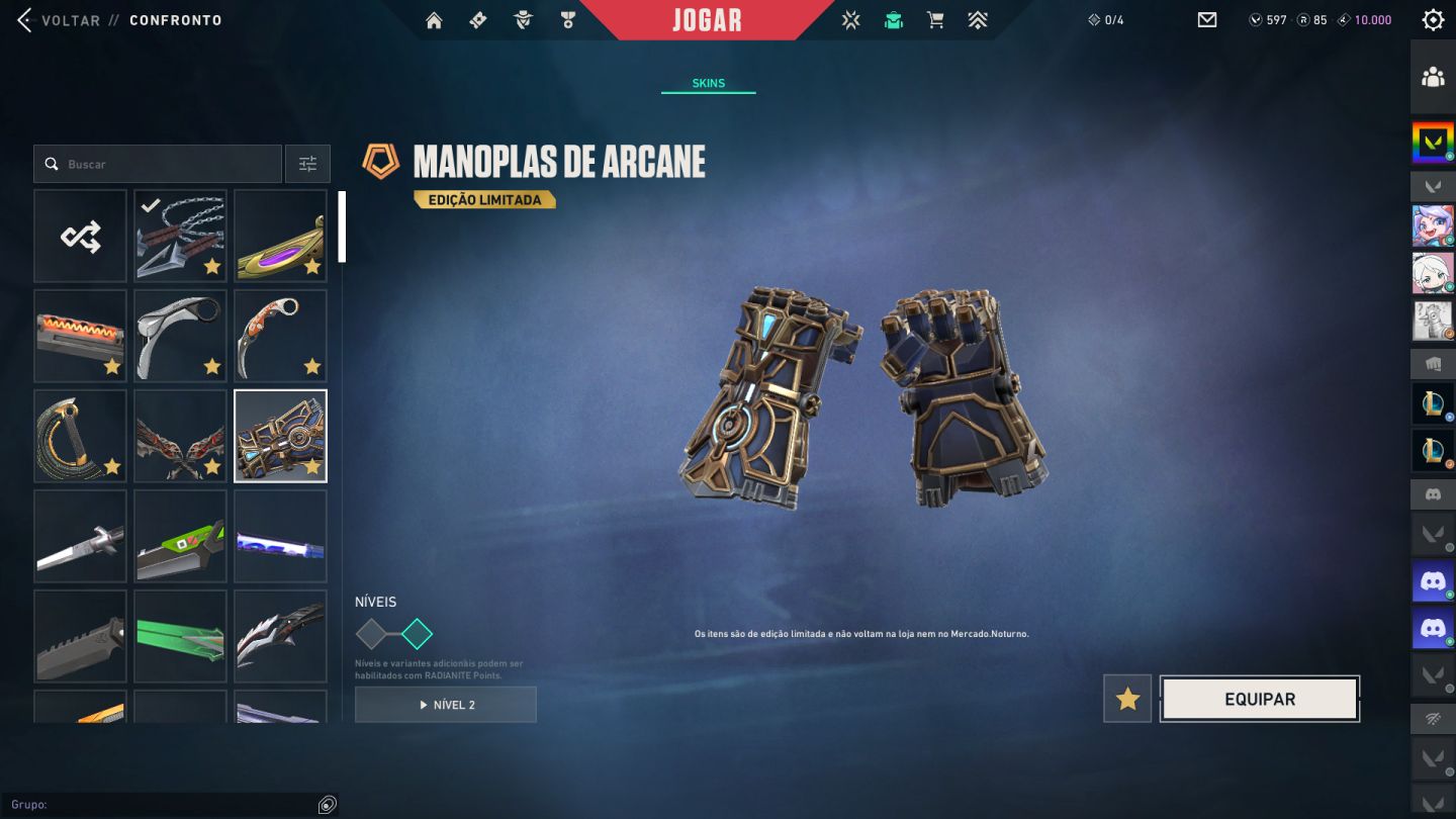 Conta de Valorant, skins de pacote e passe de batalha - 3.800 reais Gastos.
