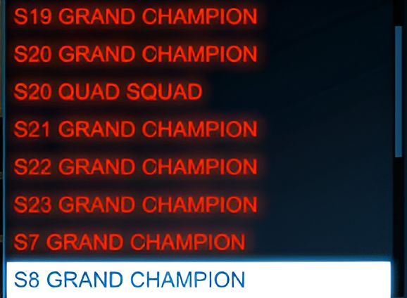 CONTA ROCKET LEAGUE COM VARIAS TAGS SSL, FENNEC, OCTANE BRANCO ENTRE OUTROS
