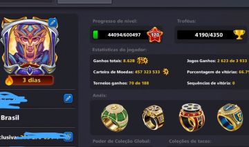 Conta Colecionador 8 Ball Pool | Bismuto | Galáxia | 17 Lendários | 450M