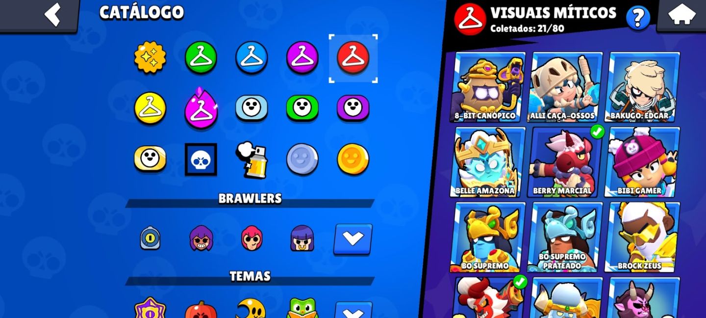 CONTA BRAWL STARS 52K TROFÉUS | 107/107 BRAWLERS (TODOS) | 10 LENDÁRIAS