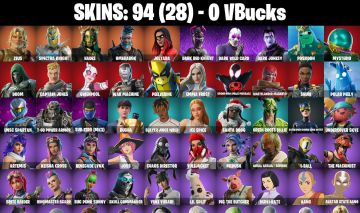 CONTA FORTNITE COM 94 SKINS BUGHA/JOSS/FOCUS/AURA/FELINA/DARK RED KNIGHT