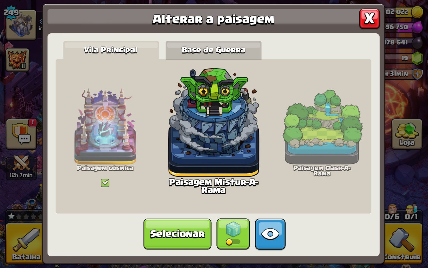 CONTA DO CLASH OF CLANS (CV 18 PRATICAMENTE FULL COM VÁIOS PASSES, SKINS ETC.)