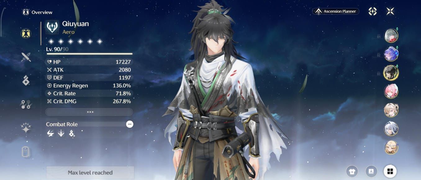 Conta WuWa Endgame, lvl 80, Phrolova s1 time premium, 17 personagens t5