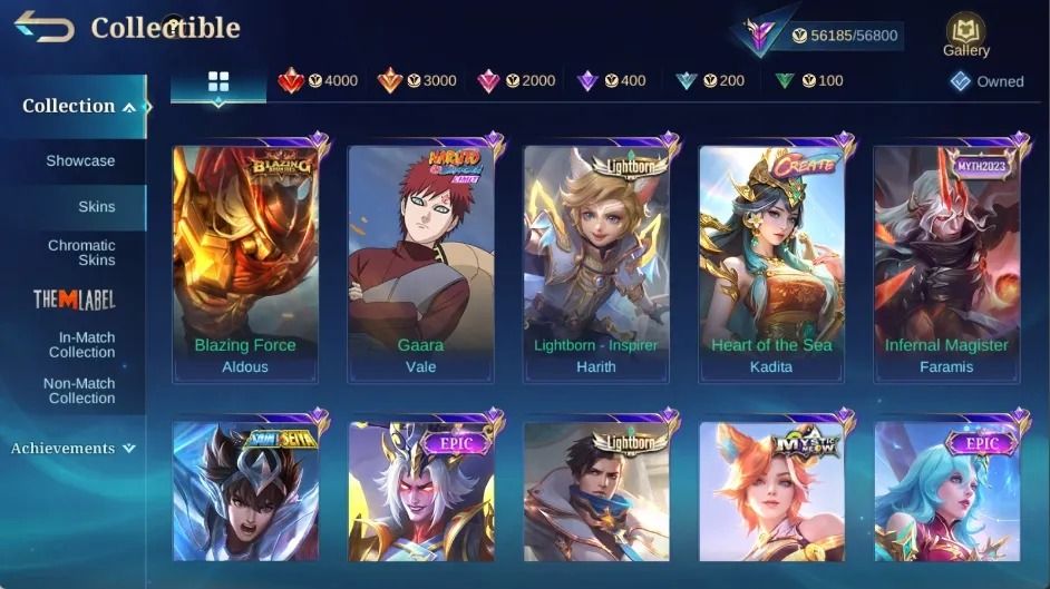 318 SKINS - FULL EMBLEMAS - FULL HEROIS