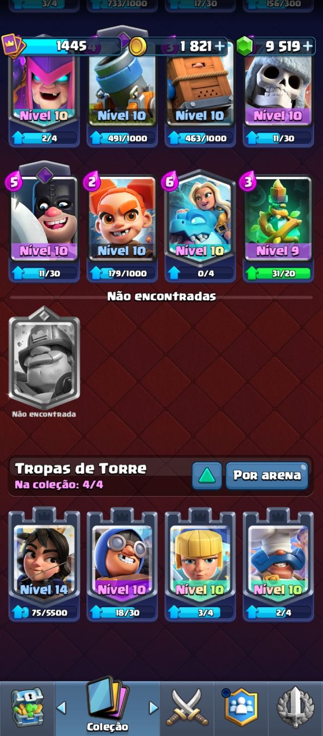 CONTA CLASH ROYALE NIVEL DE REI 14, +9MIL GEMAS E TROCA NICK GRÁTIS