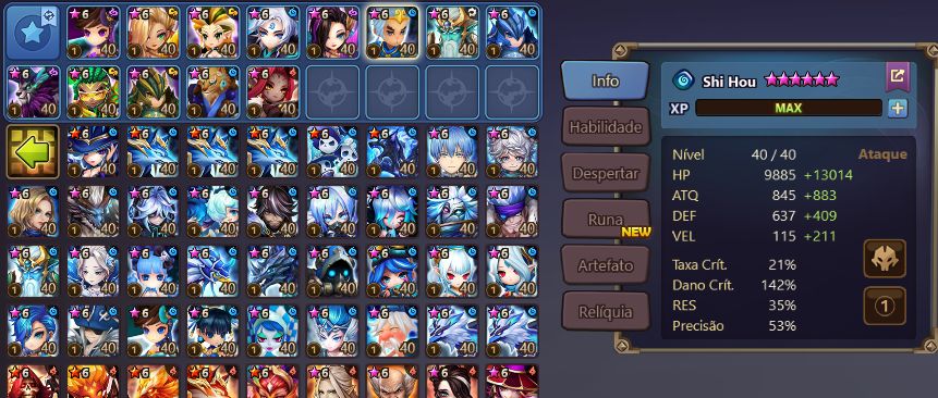 CONTA END GAME COM 4 LDs: GIANA + WOLYIUNG + ZERATU + PONTOS