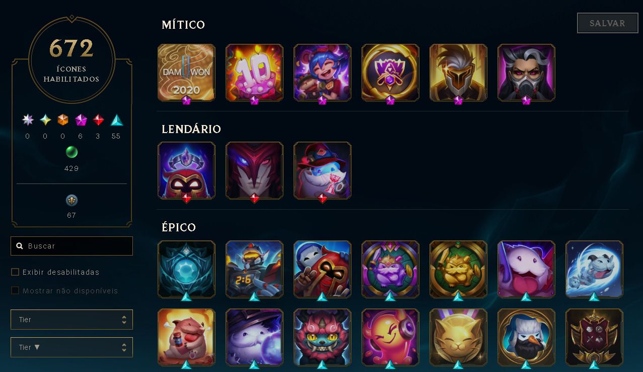 CONTA LOL +TFT + VALORANT LVL 765 - SKINKS NO LOL E VALORANT preço a combinar
