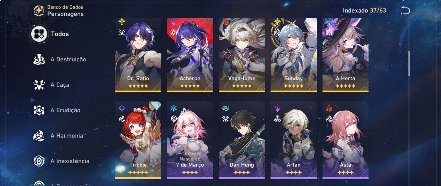 Conta Honkai Star Rail Acheron E2S2 + Tribbe E0S1 + 11k de Jades Plus End Game