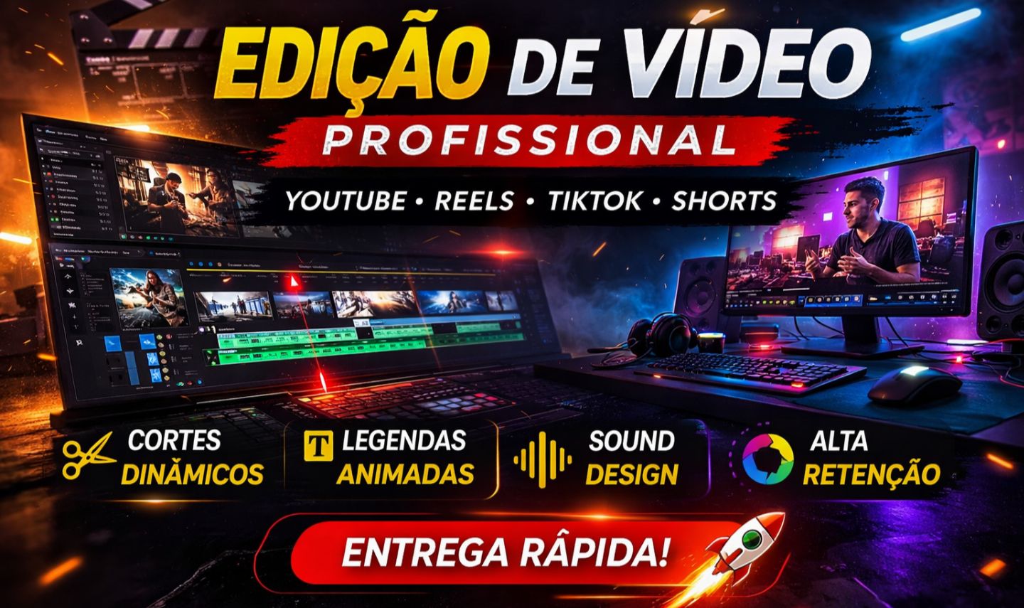 Edição Profissional para Vídeos Curtos (YouTube, Reels, Shorts, TikTok)