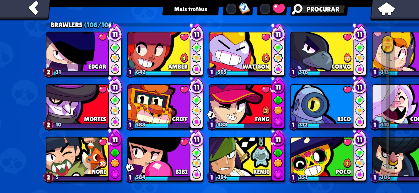 Conta Brawl Stars 95K Troféus | Todos os Brawlers | Lendário | Full Endgame