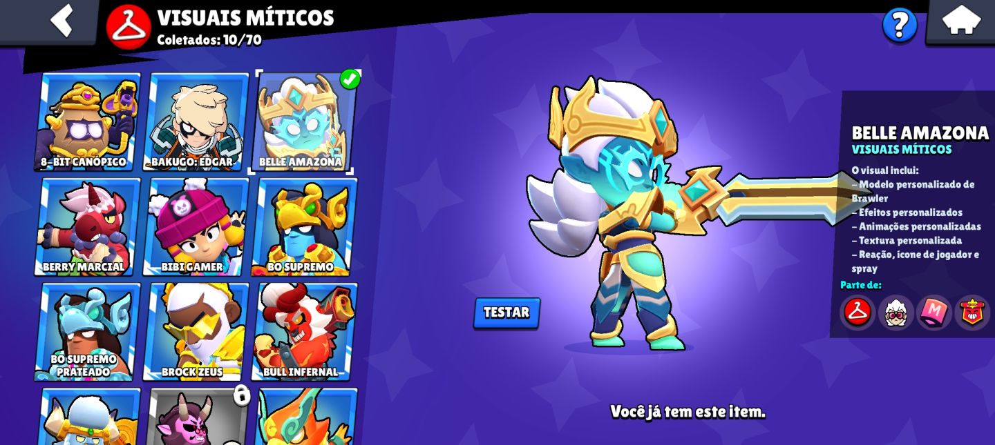 CONTA BRAWL STARS RARA