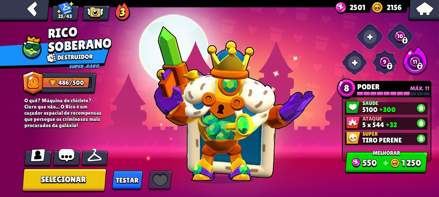 | Cromáticos | 40k+ troféus | 250 skins | Conta FULL acesso brawl stars