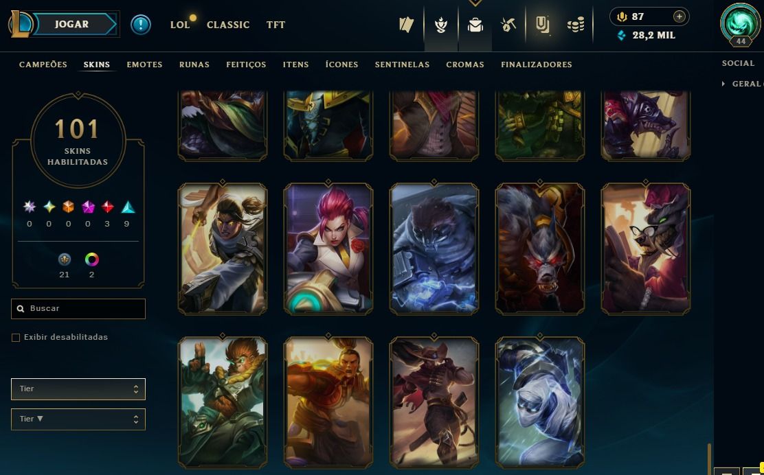 Full Acesso - 101 Skins - 150 Campeões - Level 44 - SEASON 2