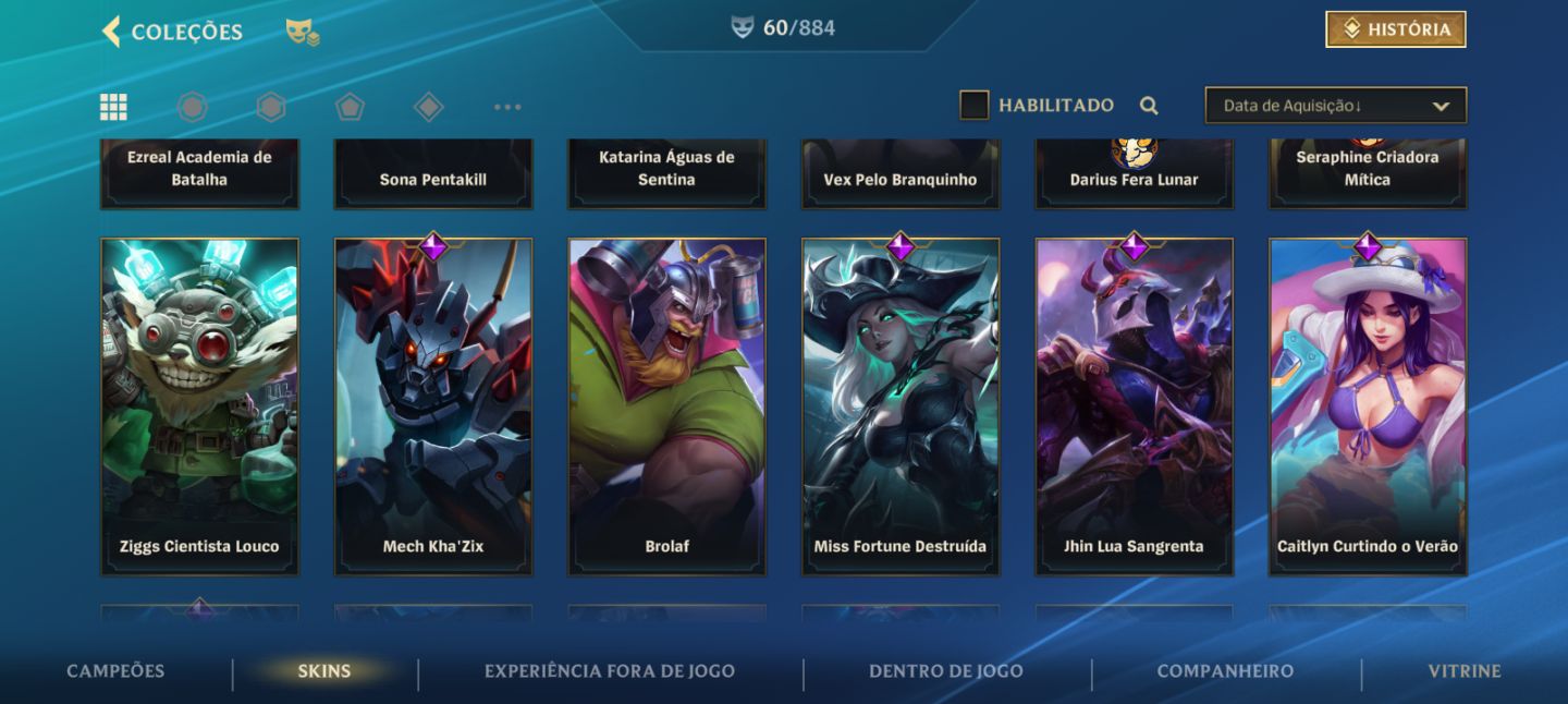 Conta Wild Rift com 2 skins exclusivas raras
