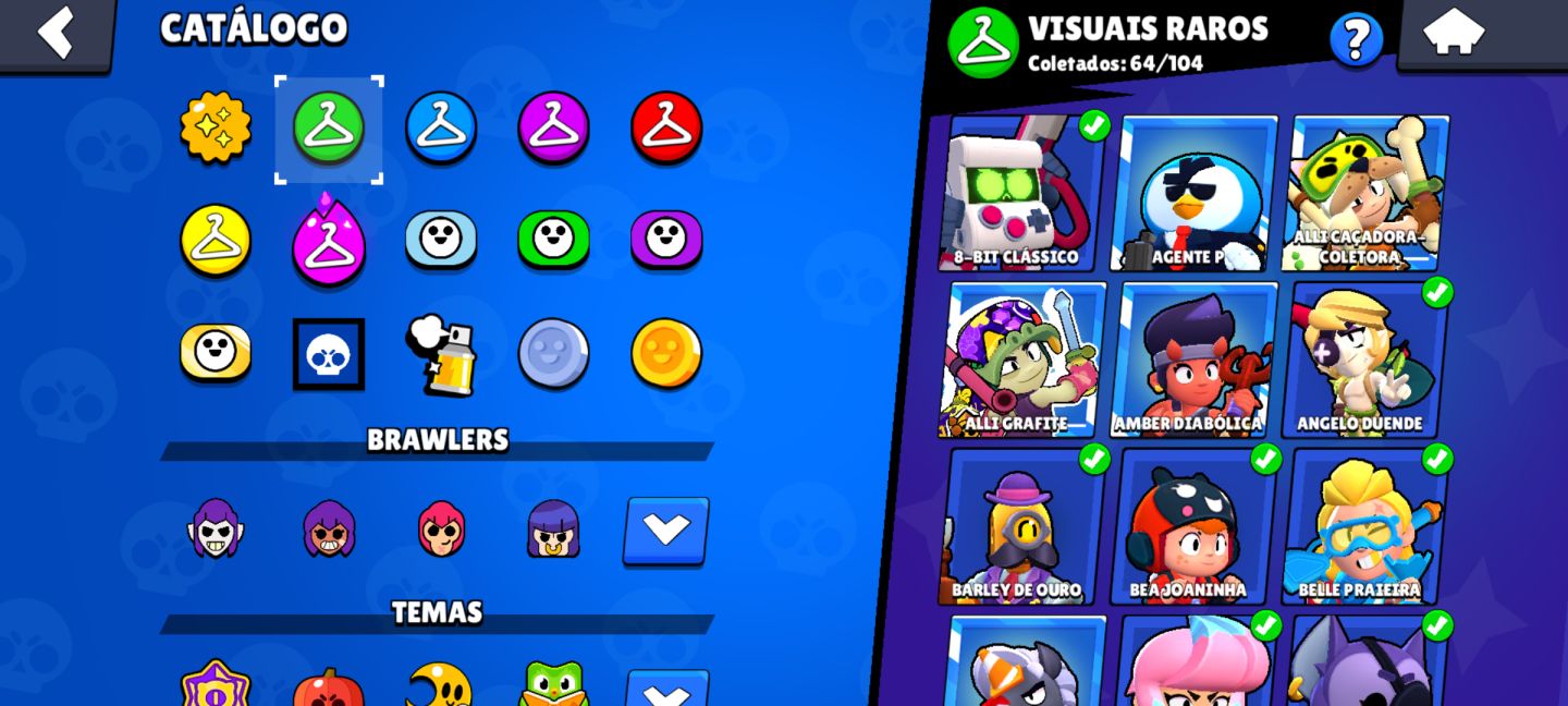 Conta de Brawl Stars com muitas skins e bem upada