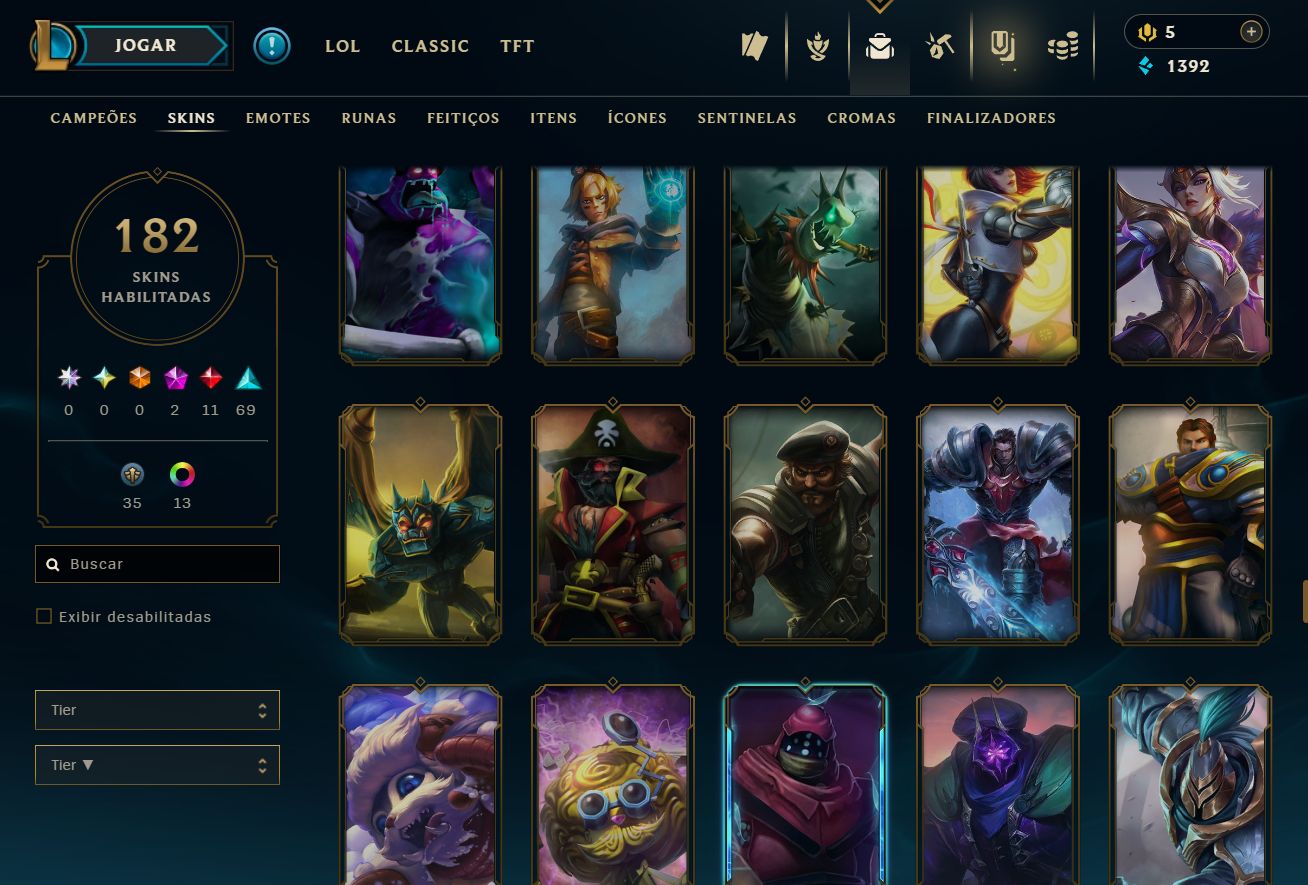CONTA UNRANKED - 182 SKIN - FULL CHAMP + PREÇO BAIXISSIMO! - 100% SEGURA!