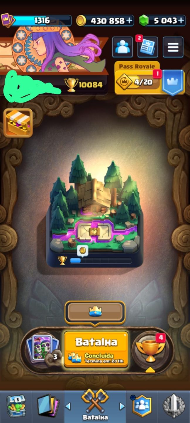 Conta de clash royale com 10k de trofeus e 5k de gemas