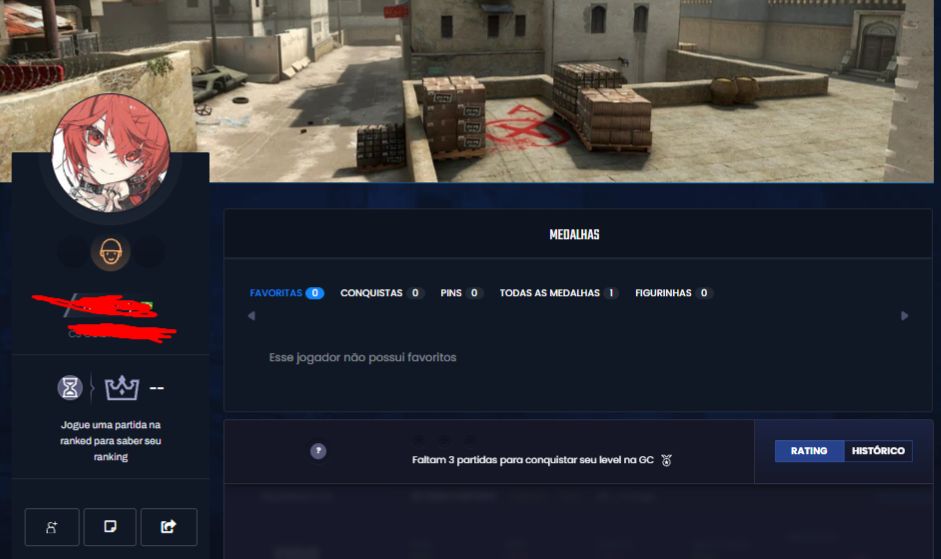 Conta de cs de três medalhas