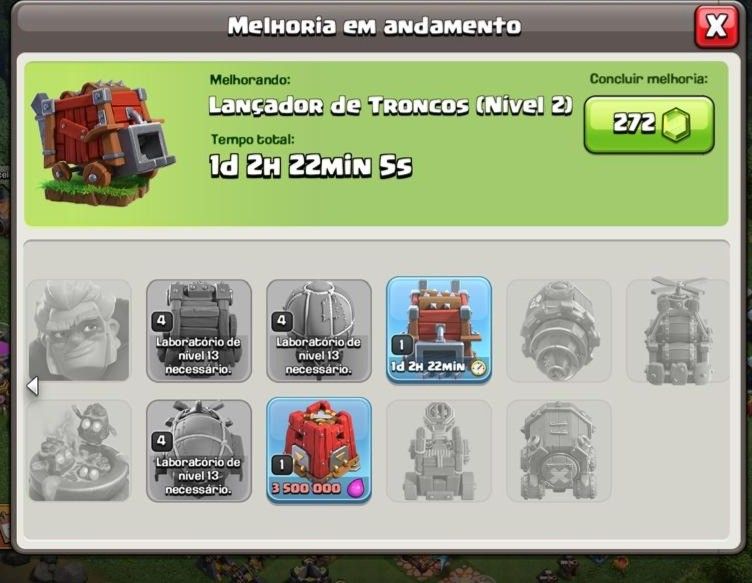 CONTA clash of clans centro de vila lv13 90% full