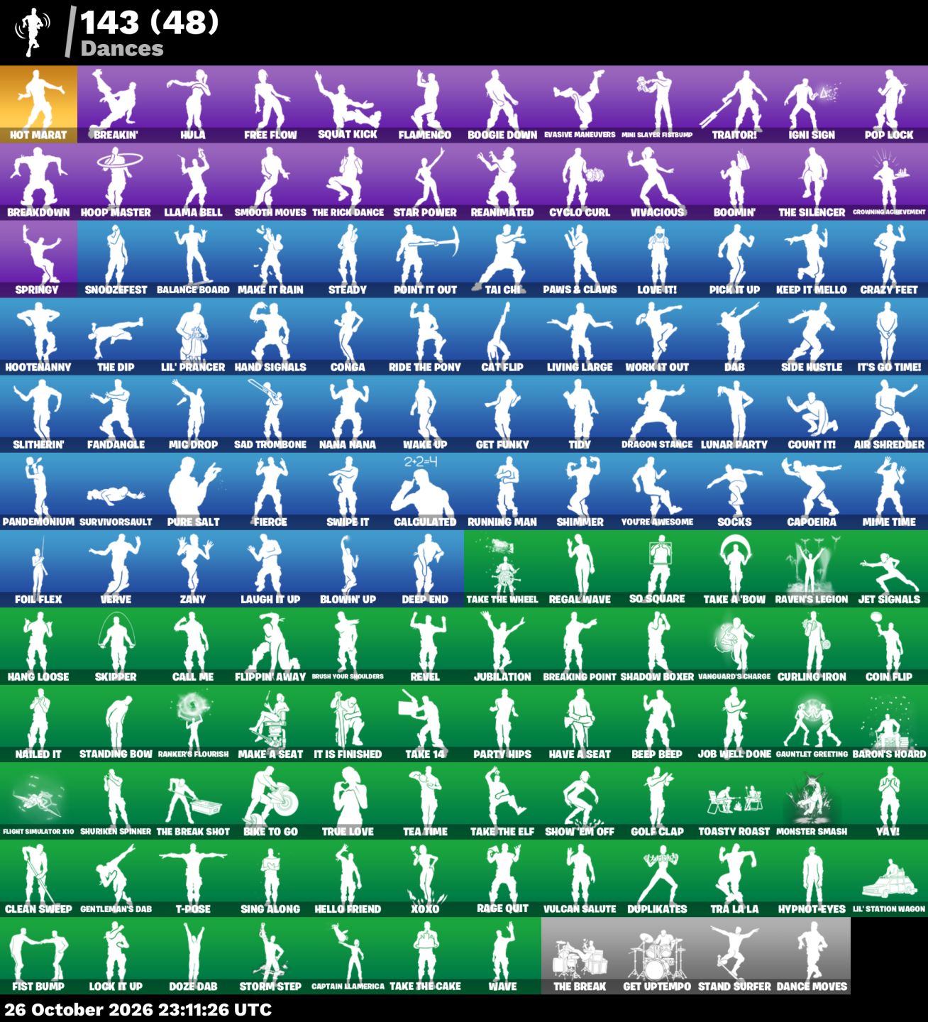 CONTA FORTNITE COM 147 SKINS + 169 PICARETAS + 143 EMOTES | COLEÇÃO GIGANTE!