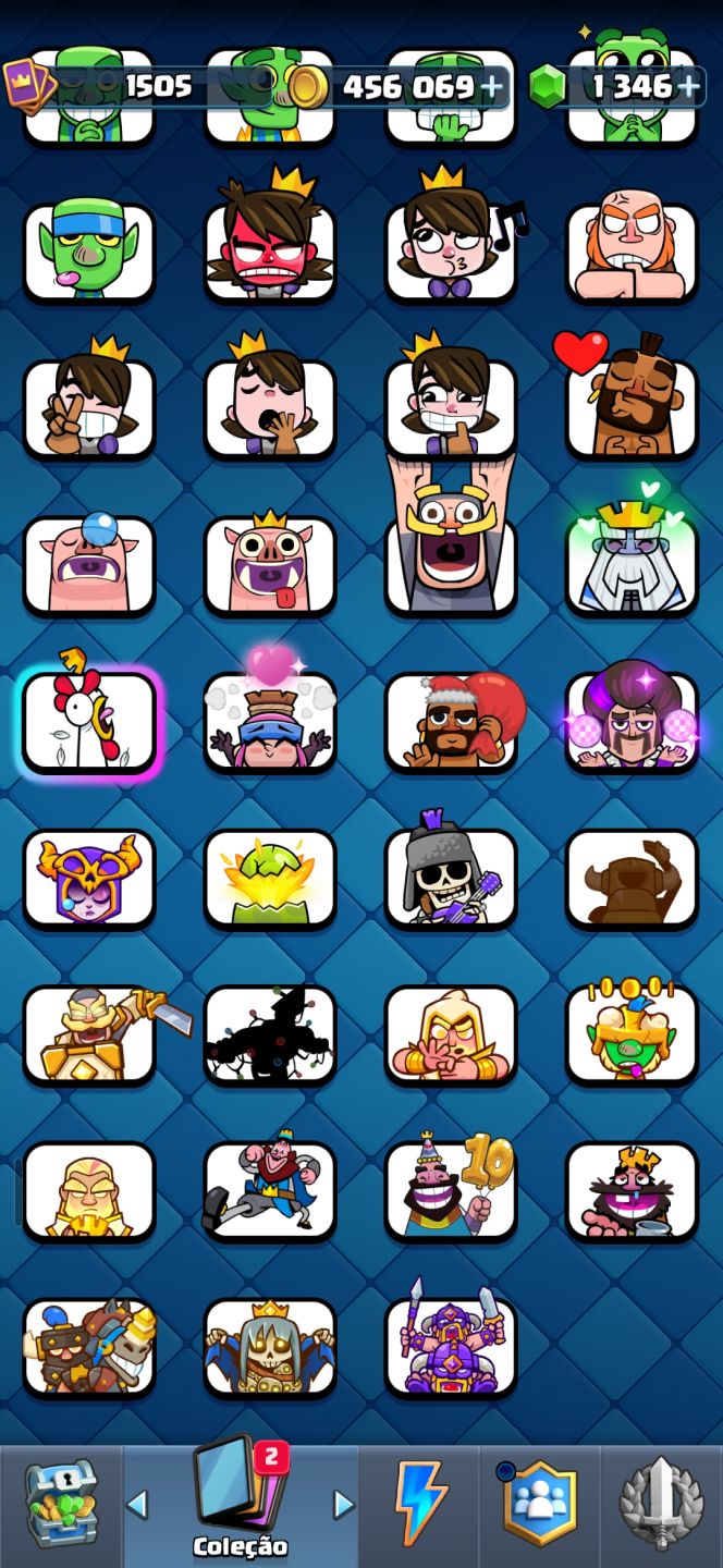 VENDE SE CONTA CLASH ROYALE 1.346 GEMAS + MUITO OURO E CARTAS RARA E MUITO MAIS