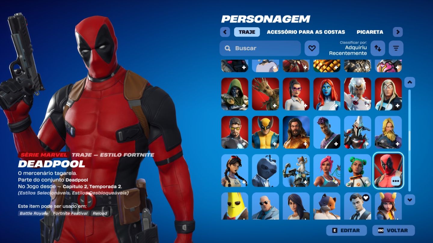 Conta de Fortnite com 157 Skins | Deadpool | Promoção!