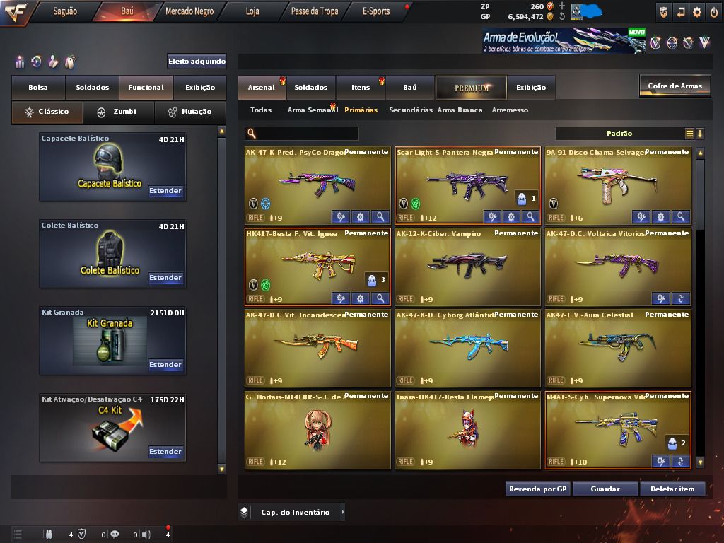Conta Top Crossfire br, 17 vips rank on