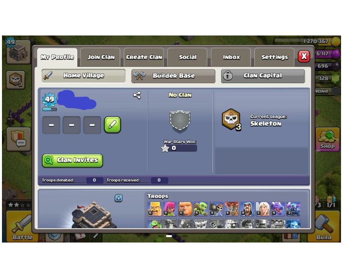 CONTA CLASH OF CLANS | 328 GEMAS | 3 CONSTRUTORES
