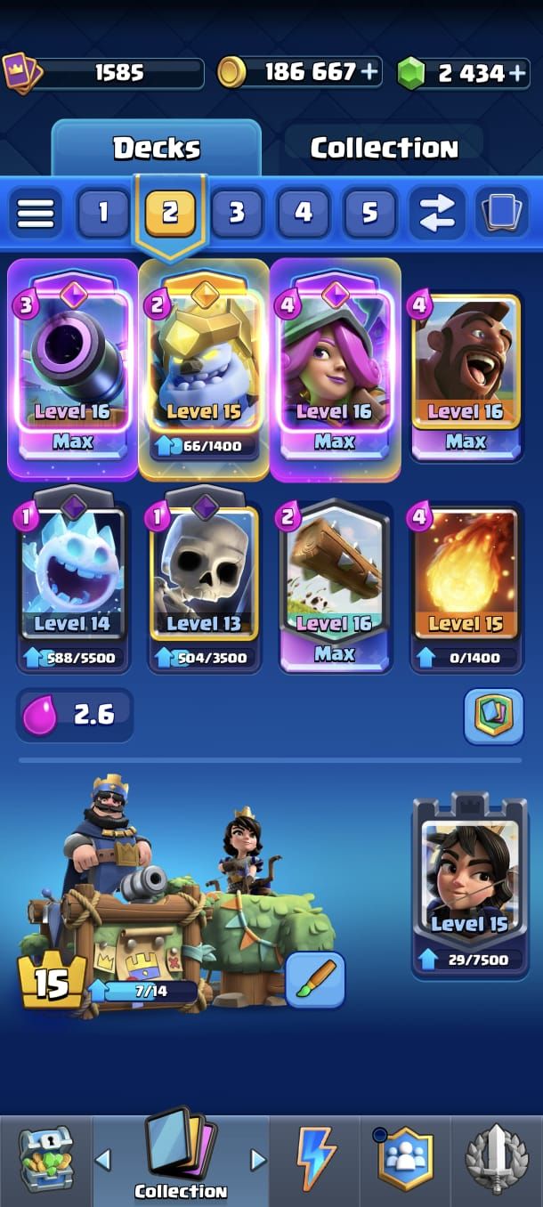 Clash Royale | Torre Nível 15 | Recorde 12.621 Troféus | Coleção 122/123 Cartas