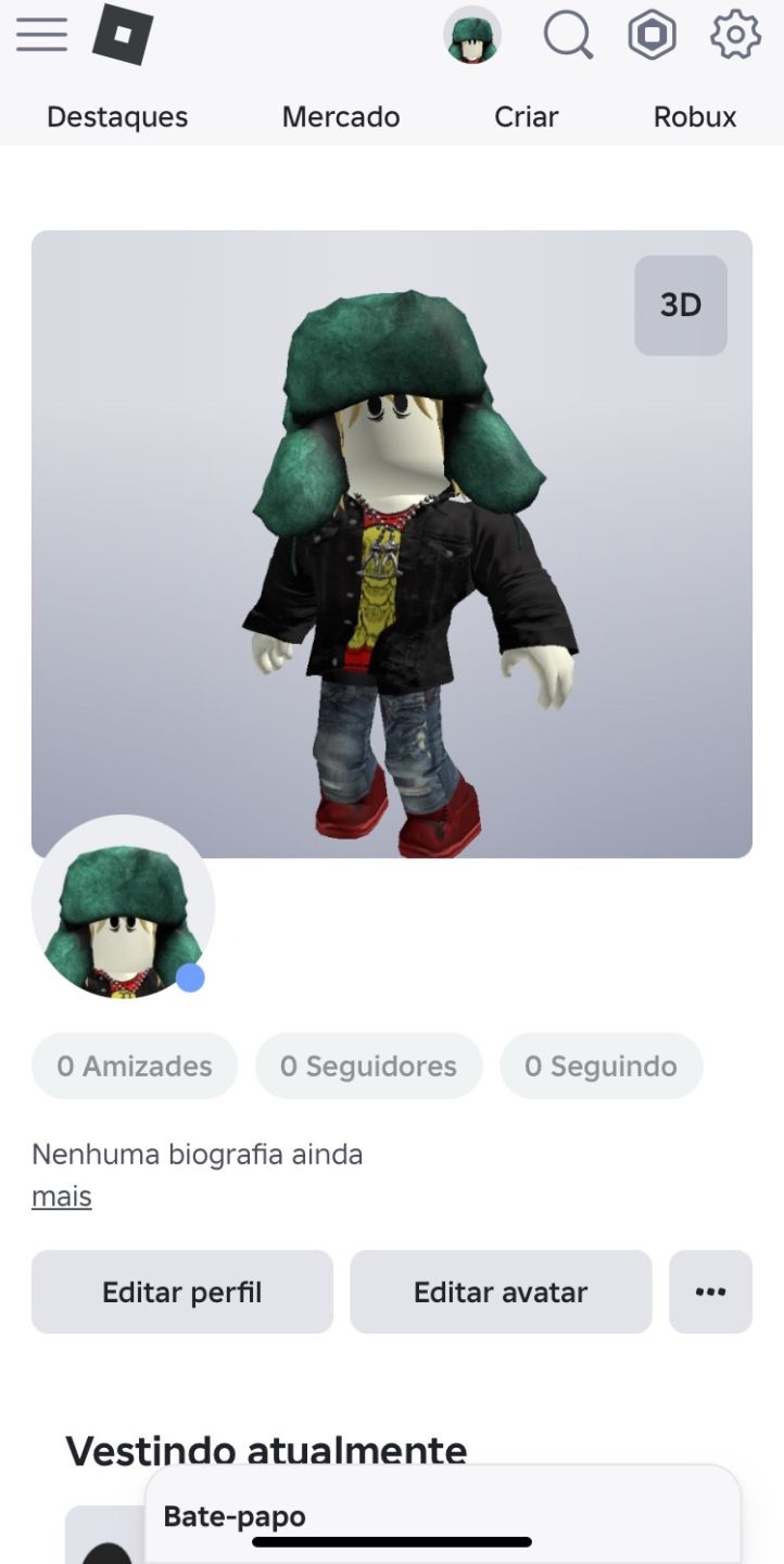 CONTA ROBLOX! muita versatilidade de roupas e personagens
