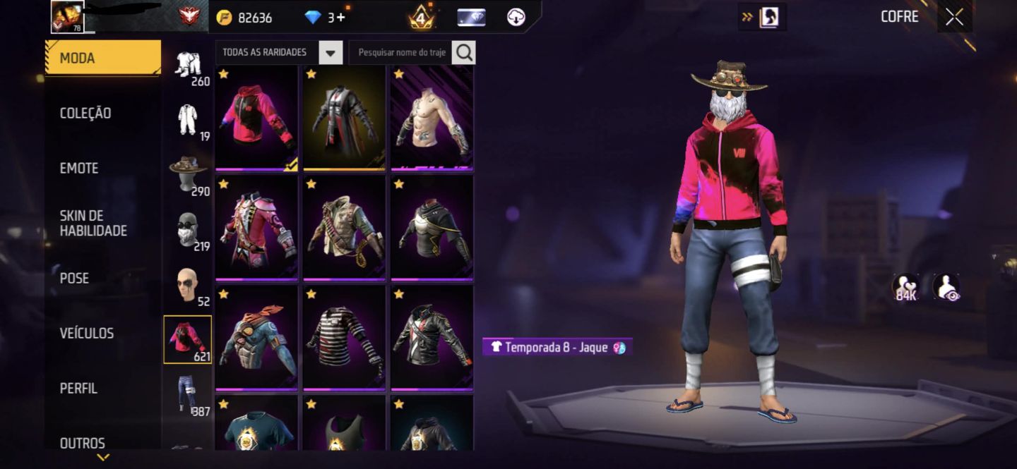CONTA DE FF GEMADA PASSE STEAMPUNK + FREE FIRE + MESTRE TEMPORADA 8 + PUNHOS