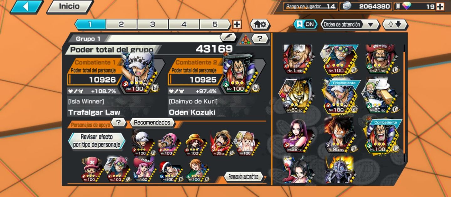 Conta 4 EX focada em Personagens corredo no Ranck SS