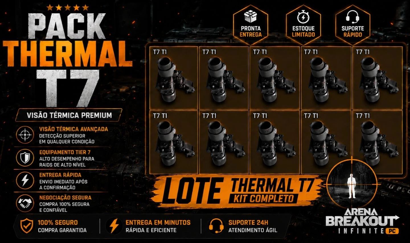 Arena Breakout Pc | Bala Vermelha | Ap .338 - 7N37 - M61 | Thermal T7