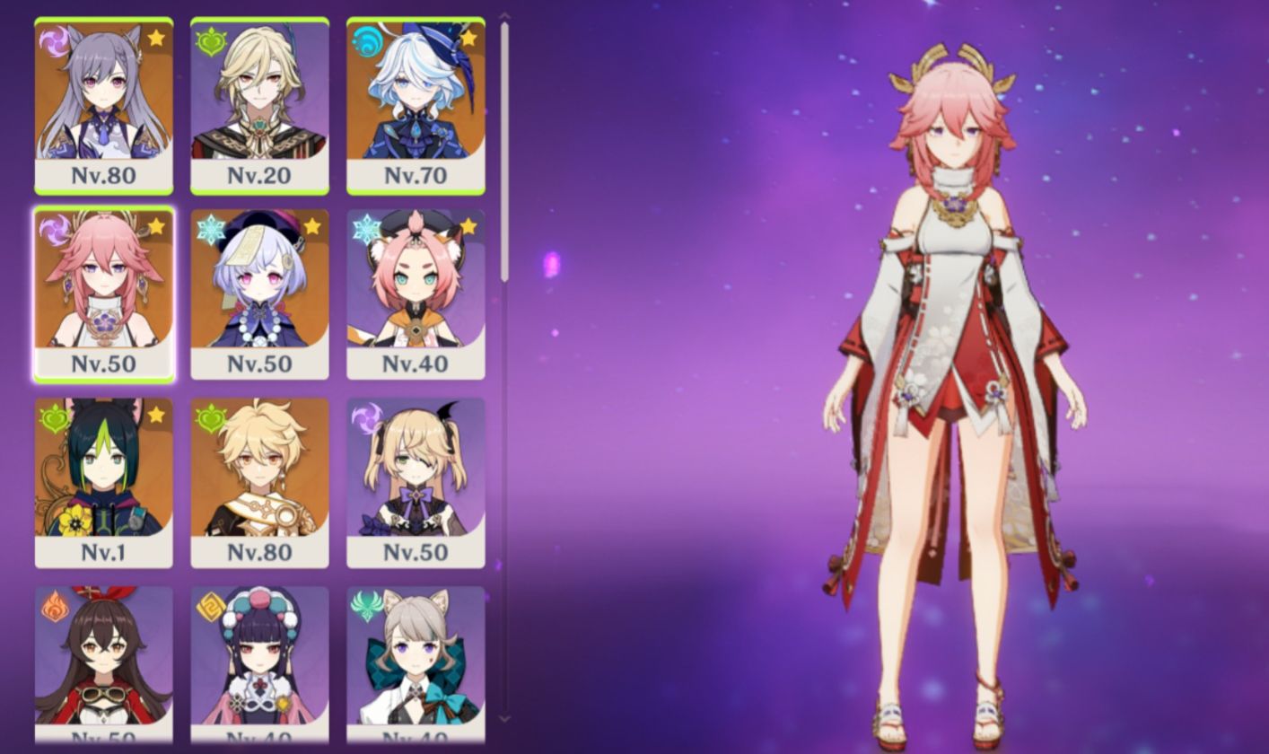 Conta com Yae miko e Furina com muitos outros t5 do mochileiro