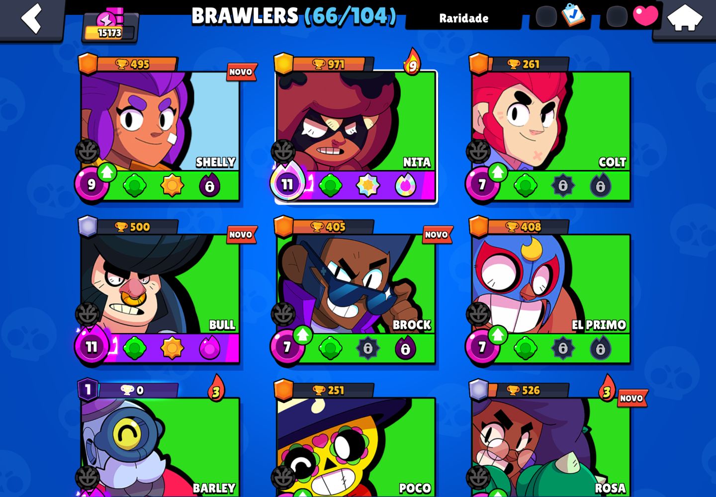 CONTA BRAWL STARS COM PASSE DA TEMPORADA 5 15K 65 SKINS