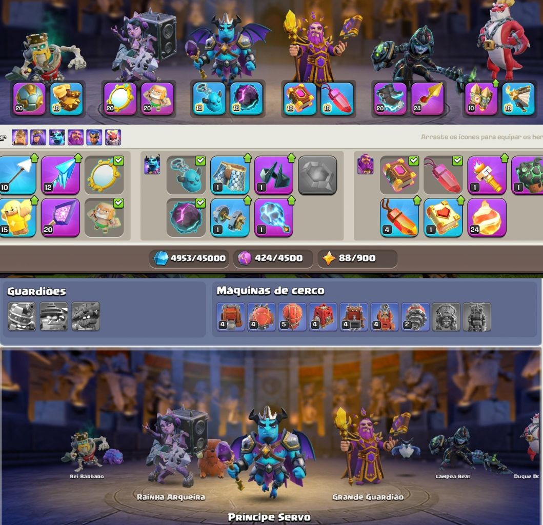 Conta Clash of clans, CV15 Heróis + defesas + muros FULL, Nv EXP 166.