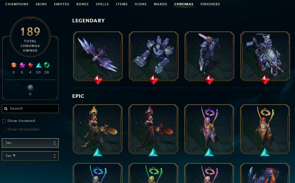 886 SKINS, 189 CHROMAS - CONTA DE LEAGUE OF LEGENDS