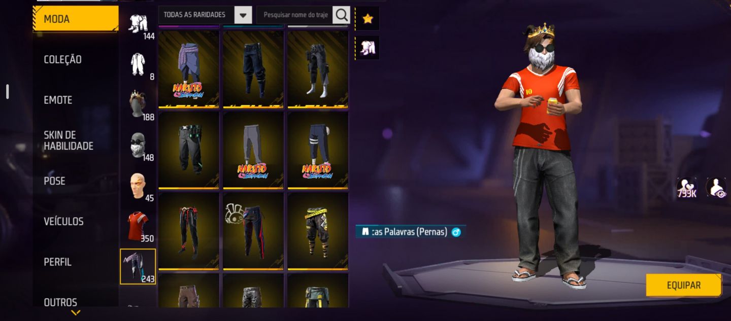 Conta free fire com barbinha e top criminal