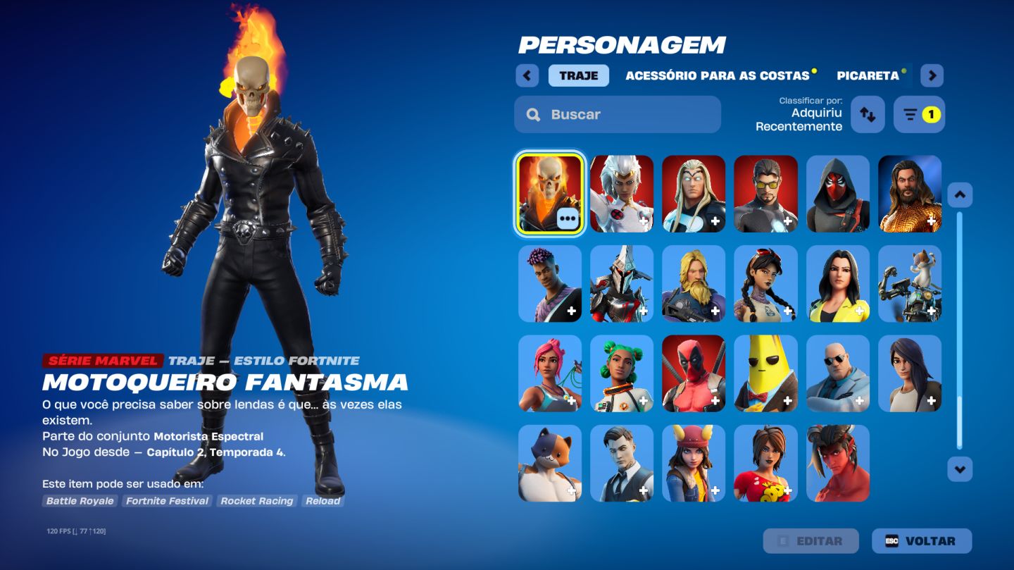 CONTA FORTNITE 143 SKINS + 174 JOGOS EPIC