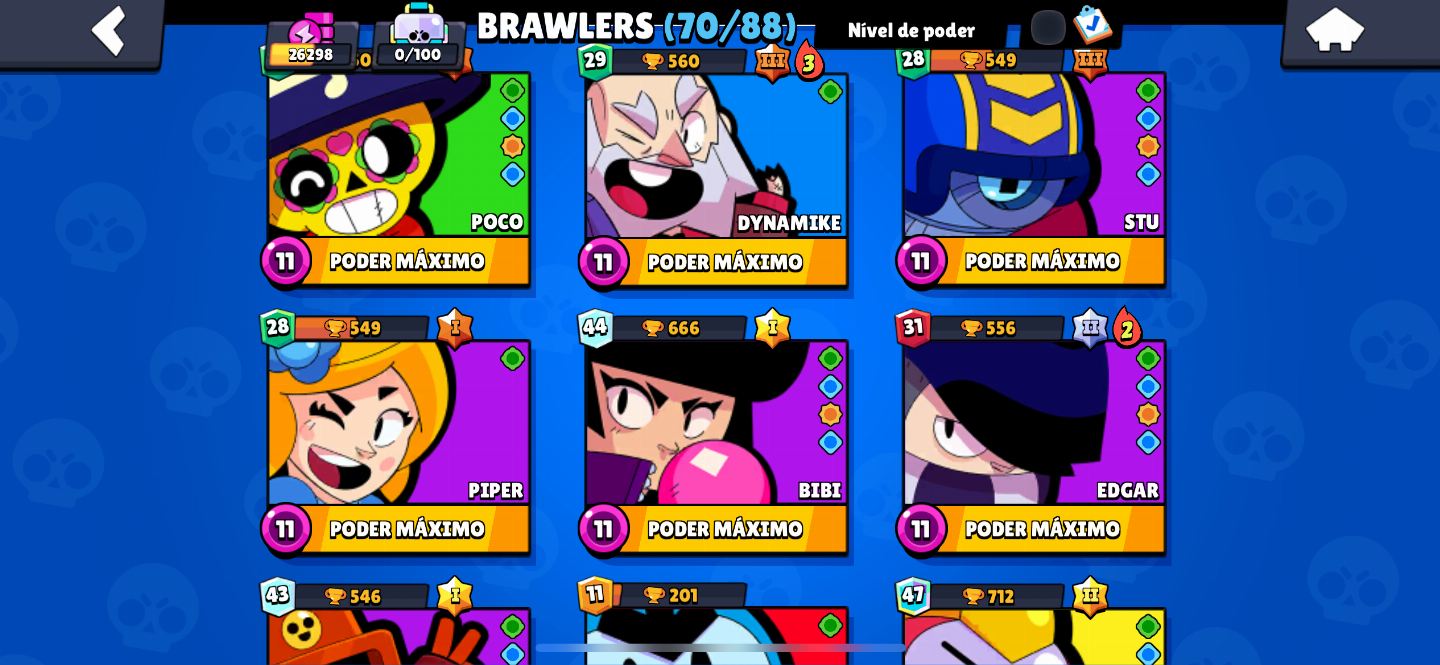 (Aceito oferta) Conta de braw stars 71/95 com as melhores skins e o melhor preço