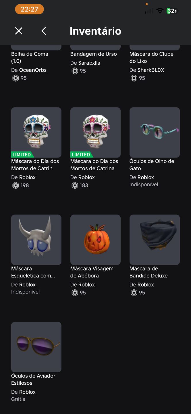 ROBLOX | CONTA COM LIMITEDS NEGOCIÁVEIS + ACESSÓRIOS RAROS