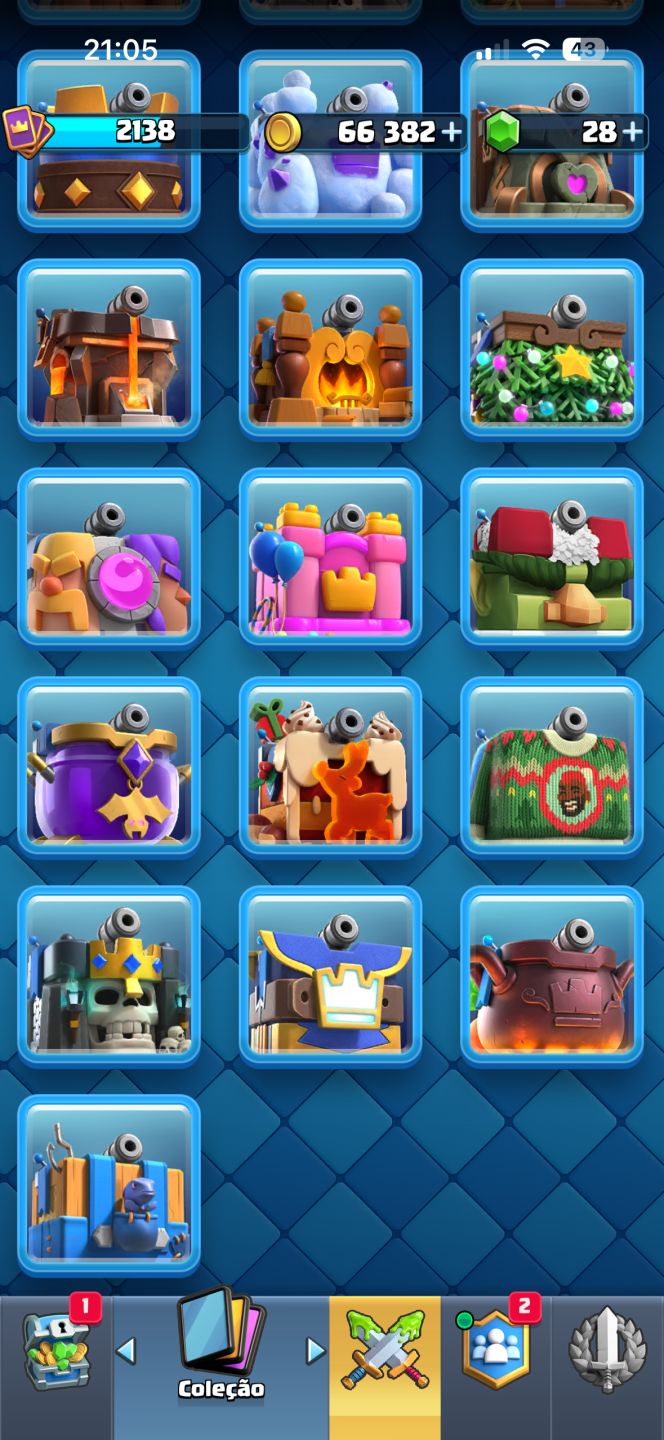 CONTA CLASH ROYALE! 14k+ já foi maior campeão. Cartas níveis top tier