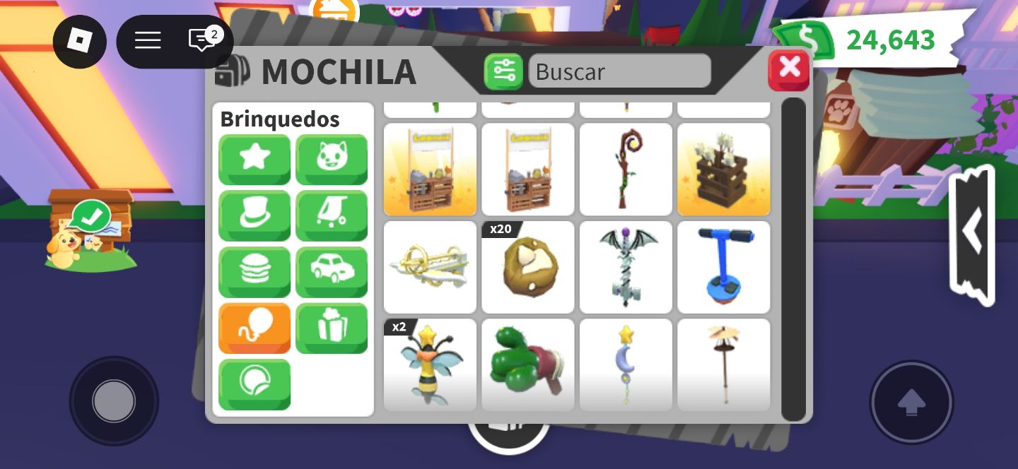 INVENTÁRIO COM PETS VEÍCULOS E ROUPINHAS