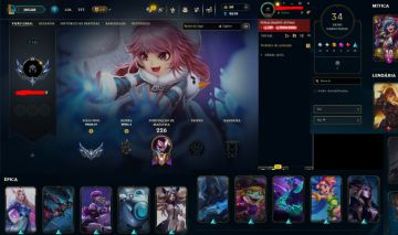 CONTA LV 135 | YASUO EMISSARIO | 34 SKINS | 50 CAMPEÕES | PRATA IV