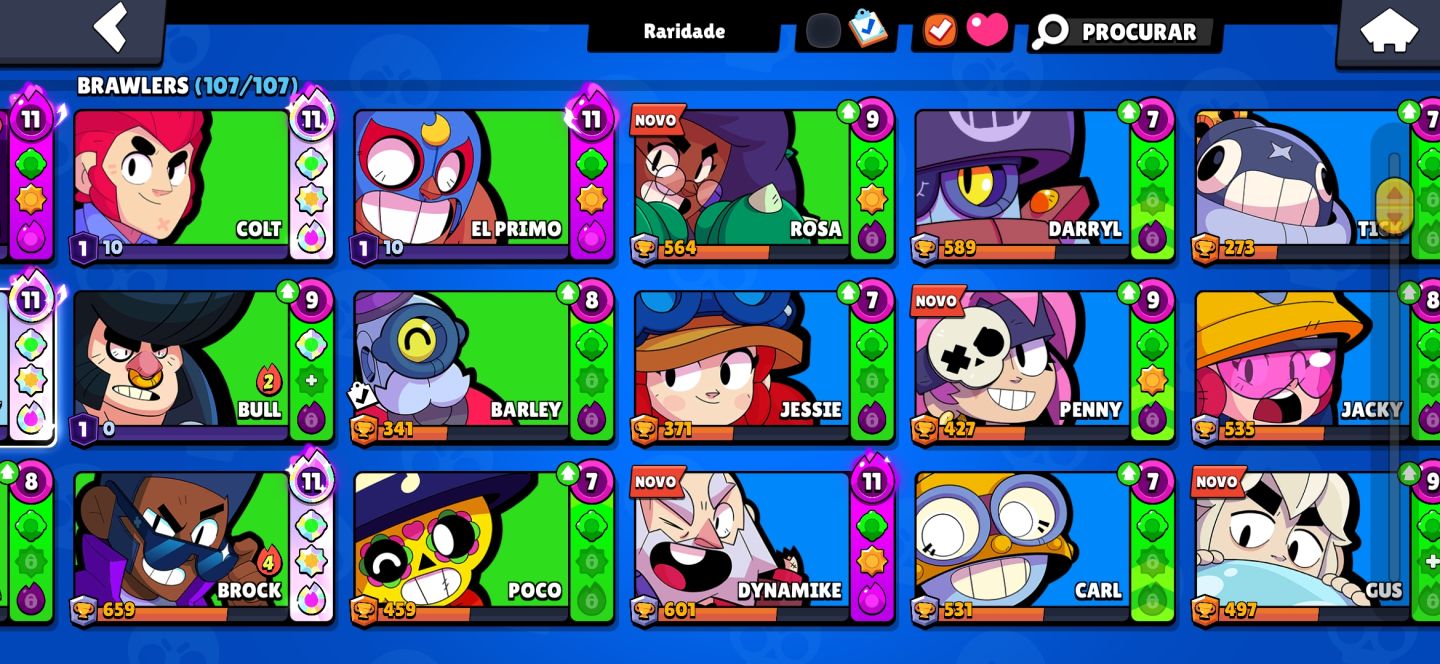 Brawl stars conta com melhores skins boa pra se iniciar