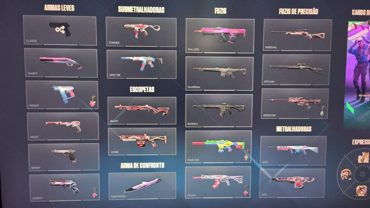 Conta valorant 1200 reais gastos - 13 Skins ( + skins de passe)
