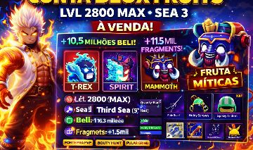 CONTA BLOX FRUITS LVL 2800 MAX | SEA 3 | BUILD DEUS HUMANO